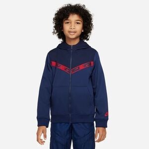 Nike Hoodie NSW Repeat Midnight Navy/University Red kids size medium